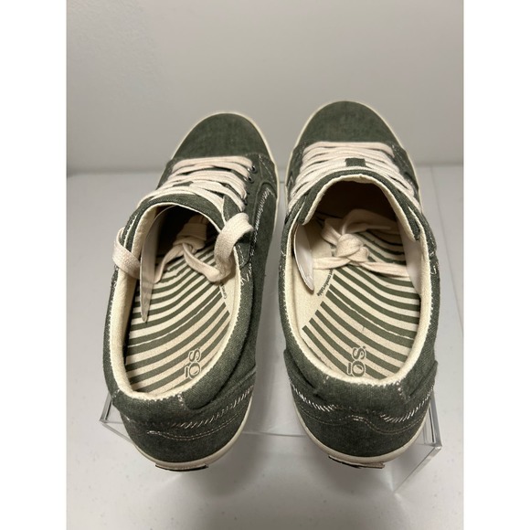 Taos Star Womens 9 Green White Shoes Sneakers Canvas Casual Lace Up Low Top - Picture 10 of 13